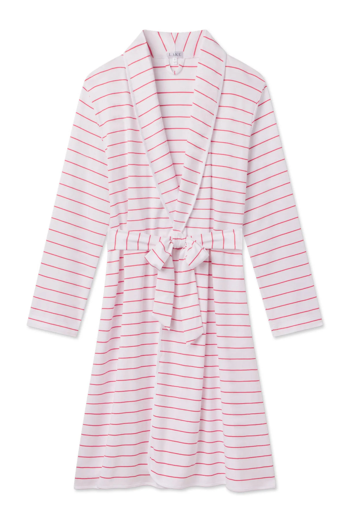 Pima Robe in Geranium Boating Stripe | Lake Pajamas
