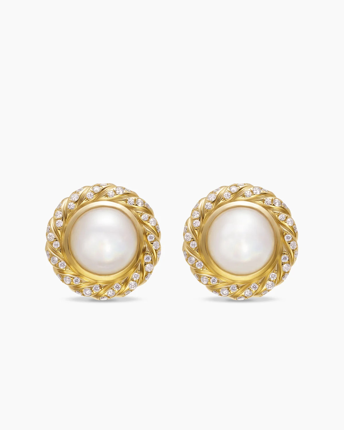 Pearl Classics Cable Halo Button Earrings | David Yurman