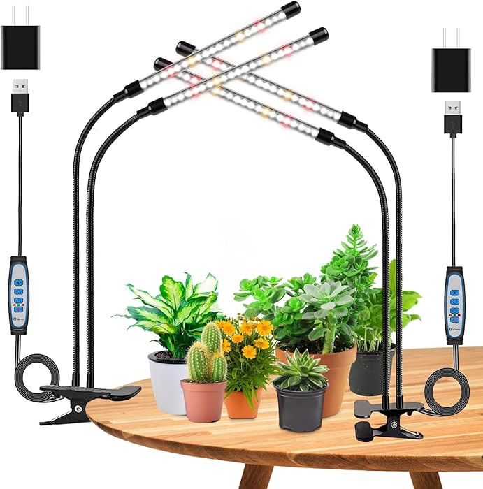 Grow Lights for Indoor Plants, 2 Pack 6000K LED White Plant Grow Lights Indoor, Full Spectrum Gro... | Amazon (US)