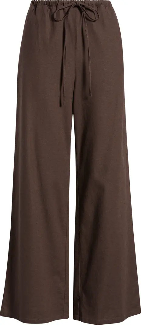 Open Edit Linen Blend Wide Leg Pants | Nordstrom | Nordstrom