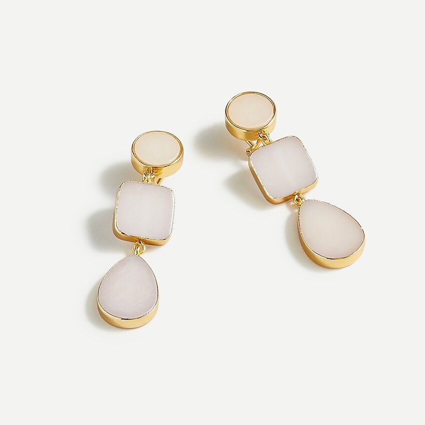 Triple drop framed agate earrings | J.Crew US