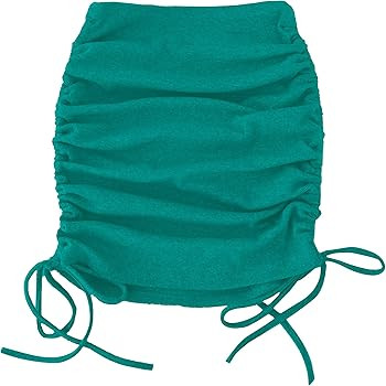 LYANER Women's Ribbed Side Drawstring Ruched Stretchy Mini Pencil Bodycon Short Skirt | Amazon (US)