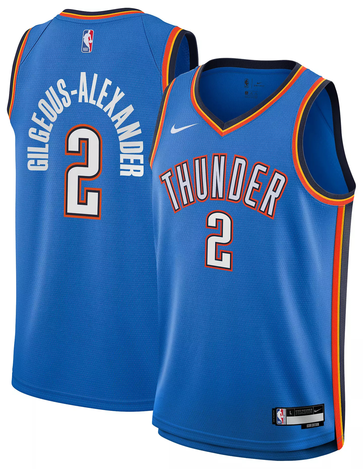 Nike Youth Oklahoma City Thunder Shai Gilgeous-Alexander #2 Blue Swingman Jersey | DICK'S Sporting Goods