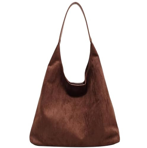 Brown Suede Bag, 2024 New Leather Hobo Bags for Women Suede Purse, Suede Hobo Bag Tote Bags for Women (Coffee) | Amazon (US)