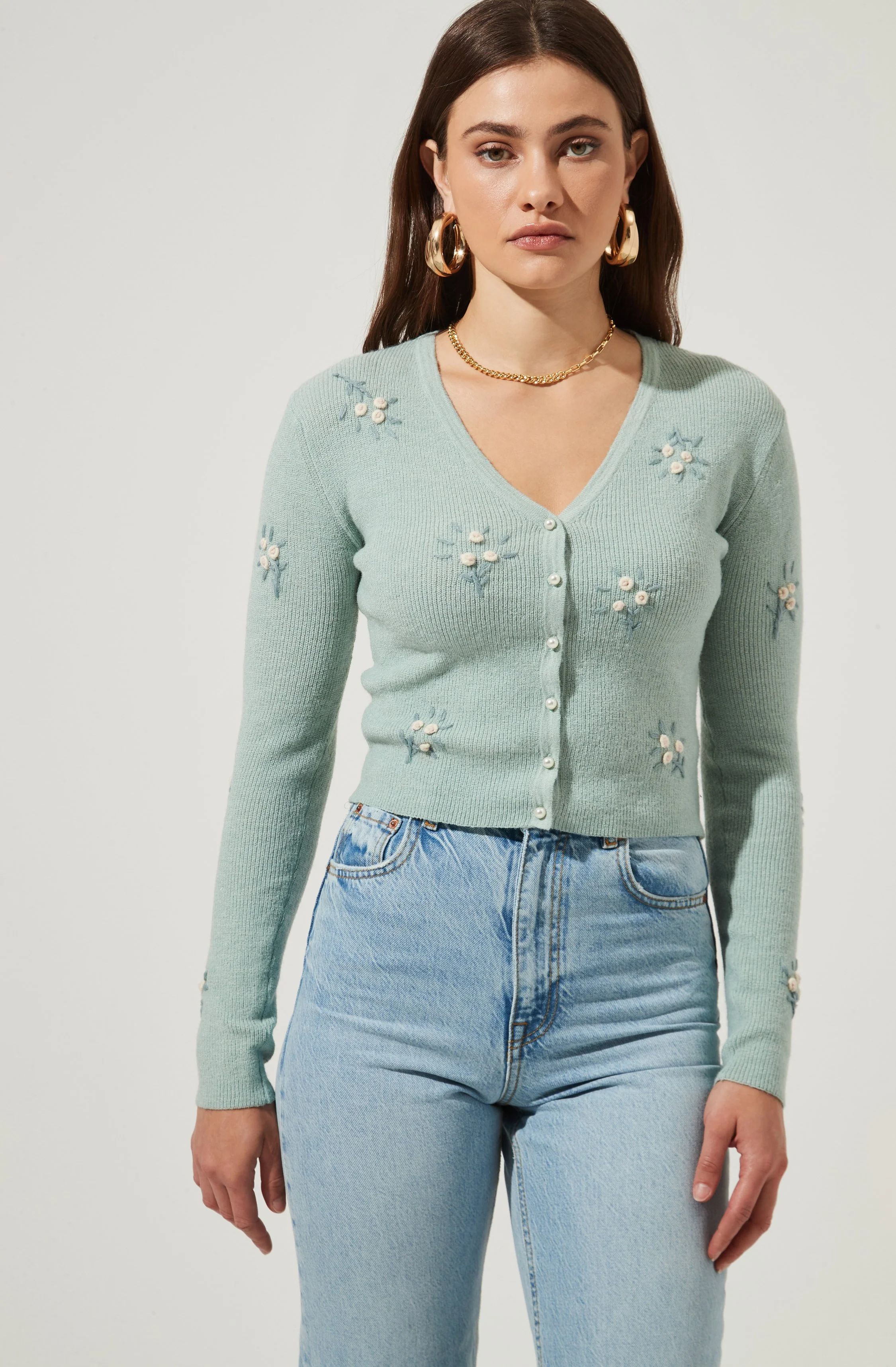 Bouquet Floral Embroidered Cardigan | ASTR The Label (US)