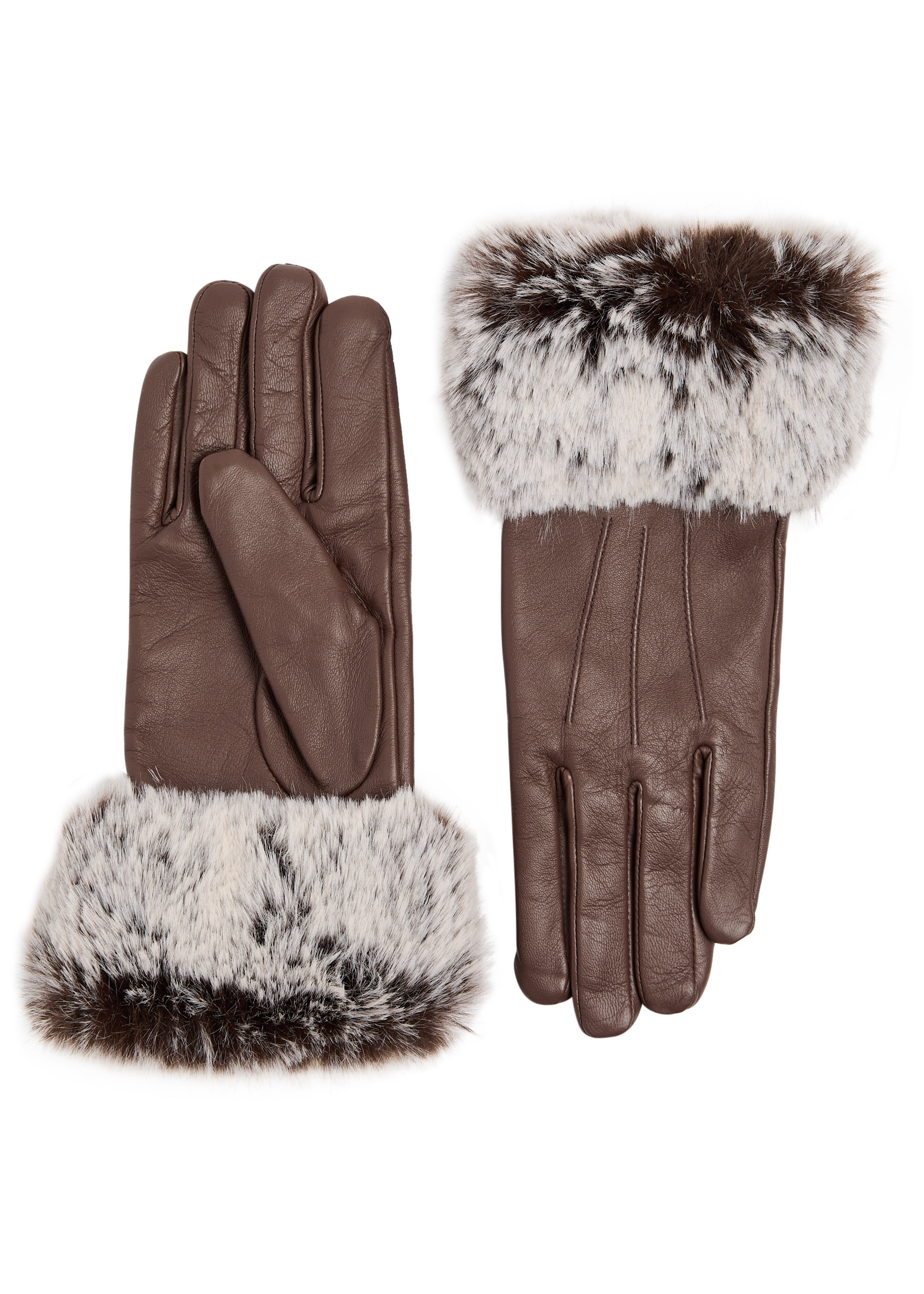 Sarah faux fur-trimmed leather gloves | Harvey Nichols