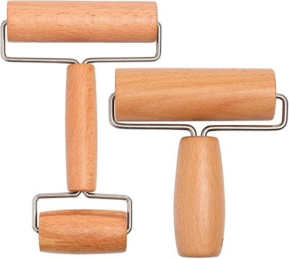 Whaline Wood Pastry Pizza Roller Non Stick Wooden Rolling Pin for Home, Kitchen Baking Cooking Ea... | Amazon (US)