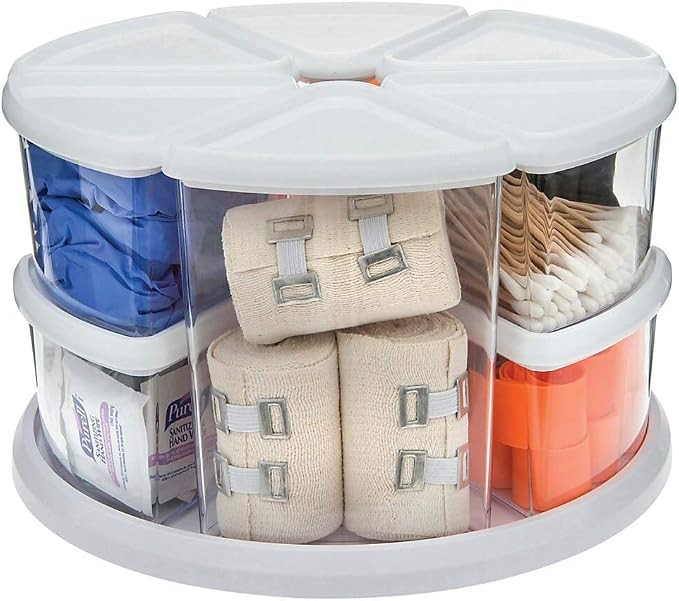 Deflecto Rotating Carousel Craft Organizer, 9-Canister, Includes 3" and 6" Canisters, Removable, ... | Amazon (US)