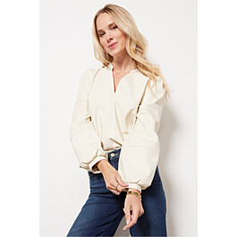 Selena Faux Leather Top | Evereve