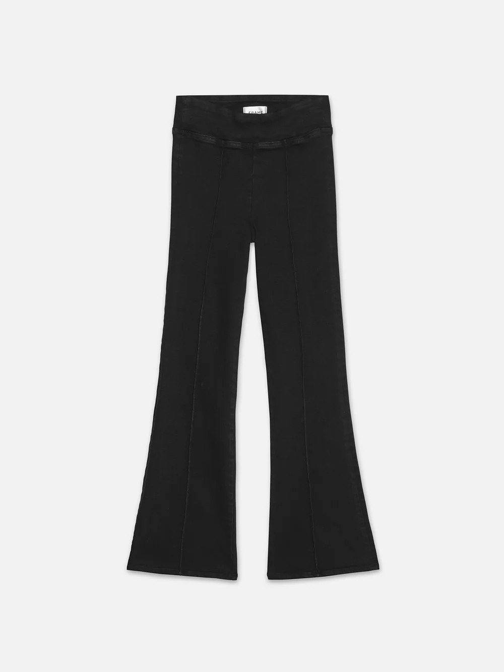 The Jetset Crop Mini Boot Pintuck  in  Sheen Noir | Frame Denim