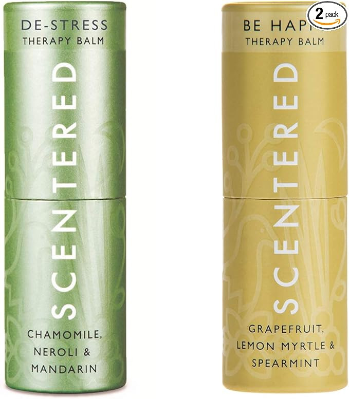 Scentered DE-Stress & Happy Aromatherapy Balm Gift Set - Essential Oil Blends - Supports Relaxati... | Amazon (US)