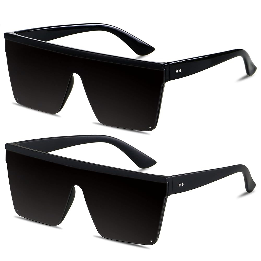 LYZOIT Square Oversized Sunglasses for Women Men Big Flat Top Fashion Shield Large UV Protection ... | Amazon (US)