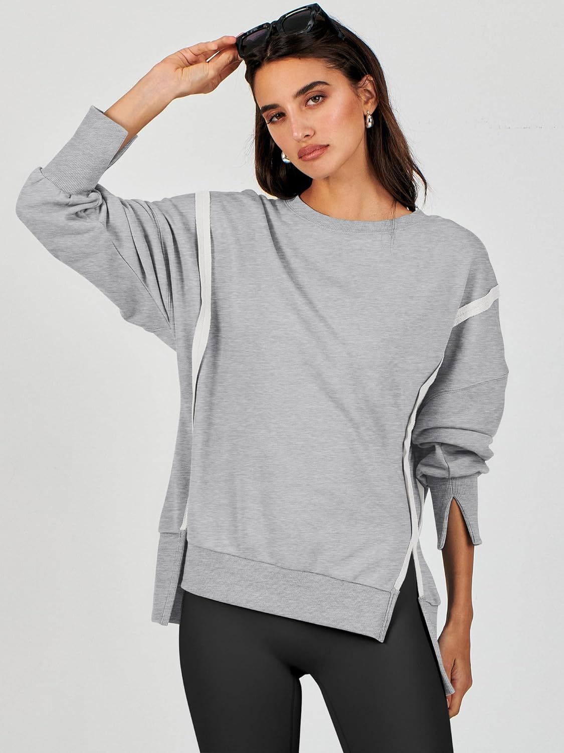 Caracilia Women's Oversized Sweatshirt Crew Neck Long Sleeve Pullover Hoodies Tops Trendy Fashion... | Amazon (US)