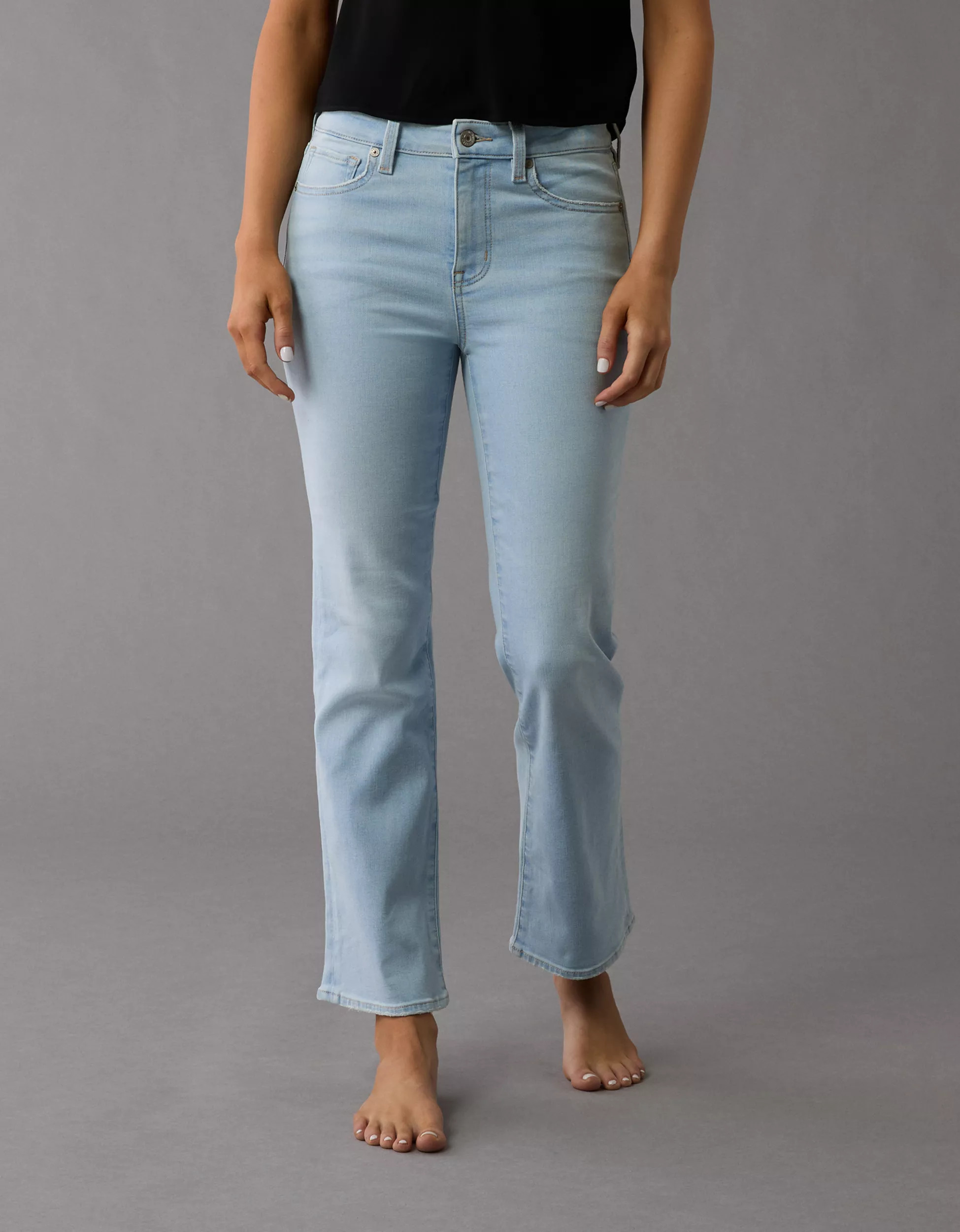 AE Next Level High-Waisted Kick Bootcut Crop Jean | American Eagle Outfitters (US & CA)