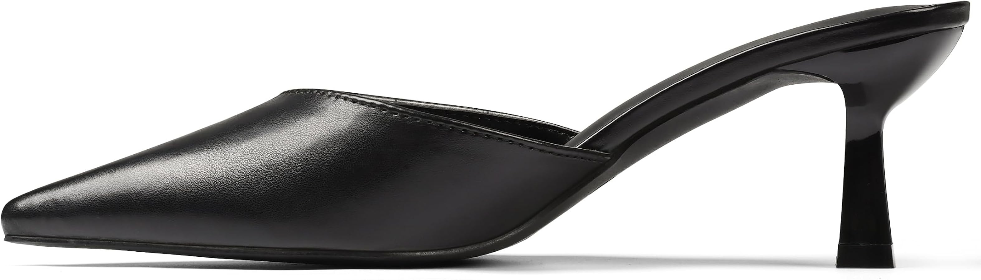 VOMIRA Black Kitten Heels for Women Closed Pointed Toe Stiletto Heels Black Mules for Women Slip ... | Amazon (US)