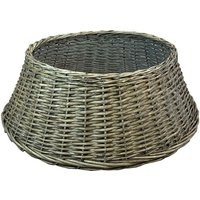 Large Grey Wicker Christmas Tree Skirt (70cm) | ManoMano UK