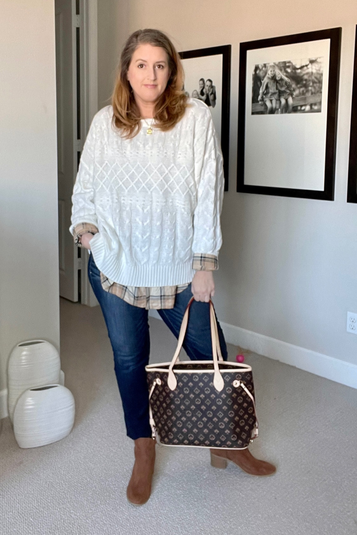 Went for the overused look in the blouse and sweater - sized up to 2XL in both. 
Skinny Jeans - size 12 TTS
Boots - size 8 TTS

#LTKfit #LTKcurves #LTKshoecrush