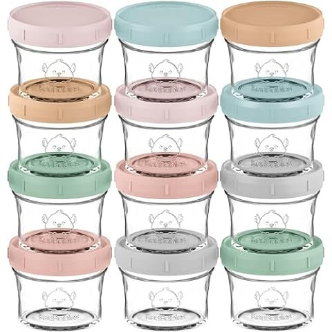 WeeSprout Glass Storage Jars 2022 (4 Ounce, 8 Ounce, Matte Variety) | Amazon (US)