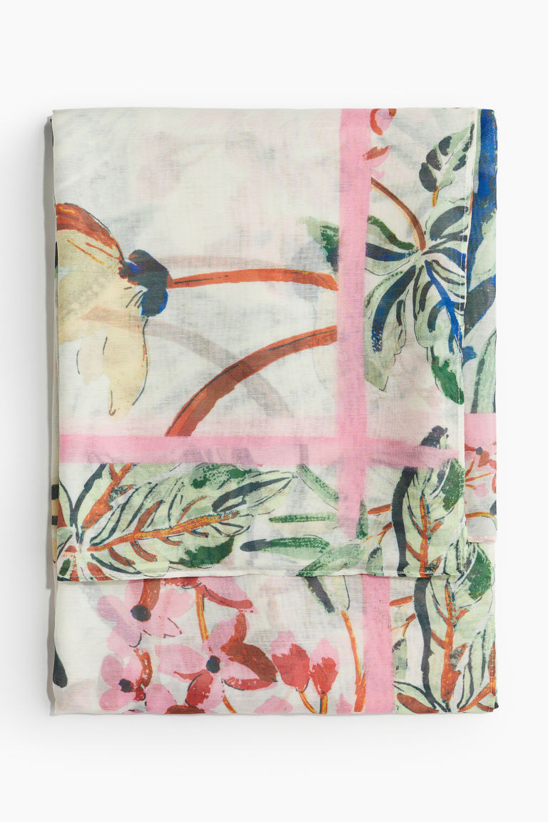 H & M - Printed Scarf - White | H&M (US + CA)