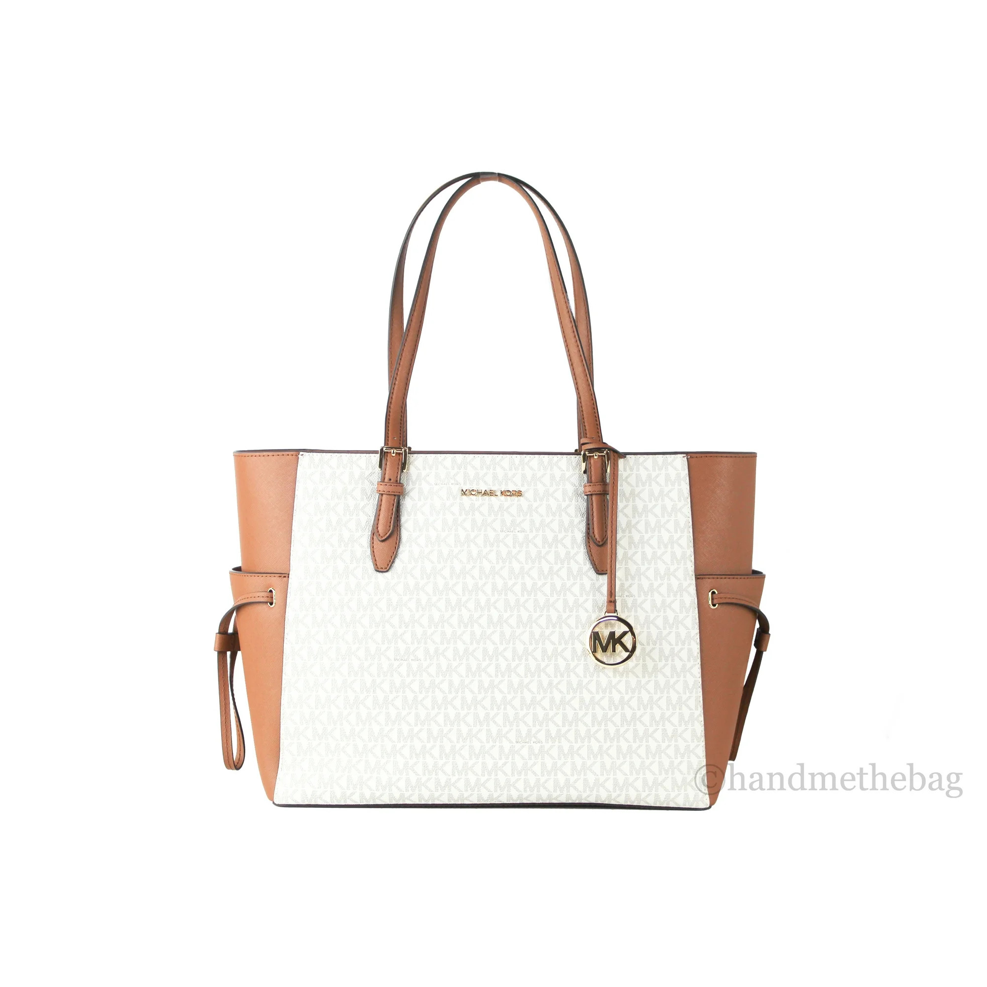 Michael Kors Women’s Saffiano Leather Drawstring Tote, Beige | Walmart (US)