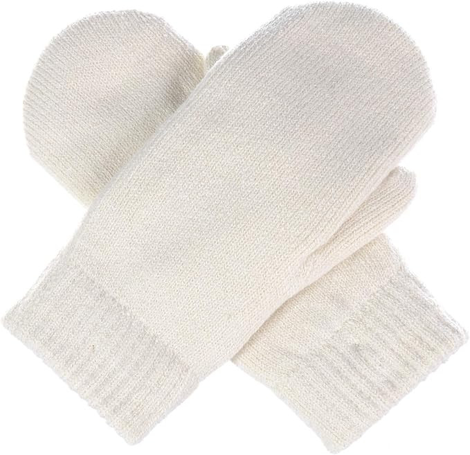 Be Your Own Style BYOS Unisex Winter Toasty Warm Solid Glitter Fleece Lined Knit Mitten Gloves | Amazon (US)