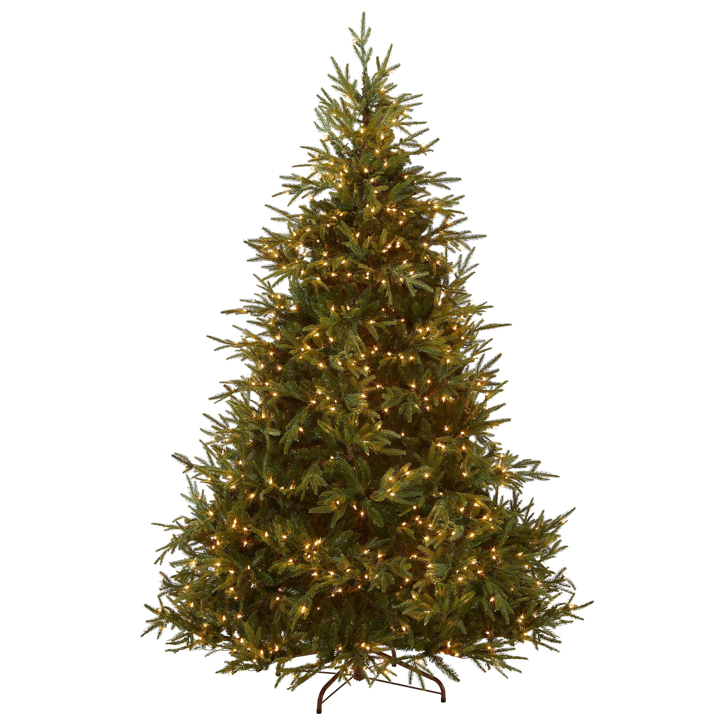 National Tree Company Pre-Lit 'Feel Real' Artificial Full Christmas Tree, Green, Frasier Grande, White Lights, Includes Stand, 7.5 Feet | Amazon (US)