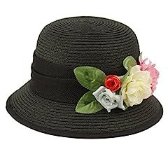 Women's Gatsby Linen Cloche Hat with Lace Band and Flower | Amazon (US)