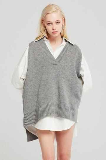 Lyla Oversized Knit Vest | Storets (Global)