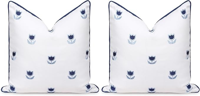 Hofdeco Premium Coastal Patio Indoor Outdoor Throw Pillow Cover Only, 20"x20" Water Repellent for... | Amazon (US)