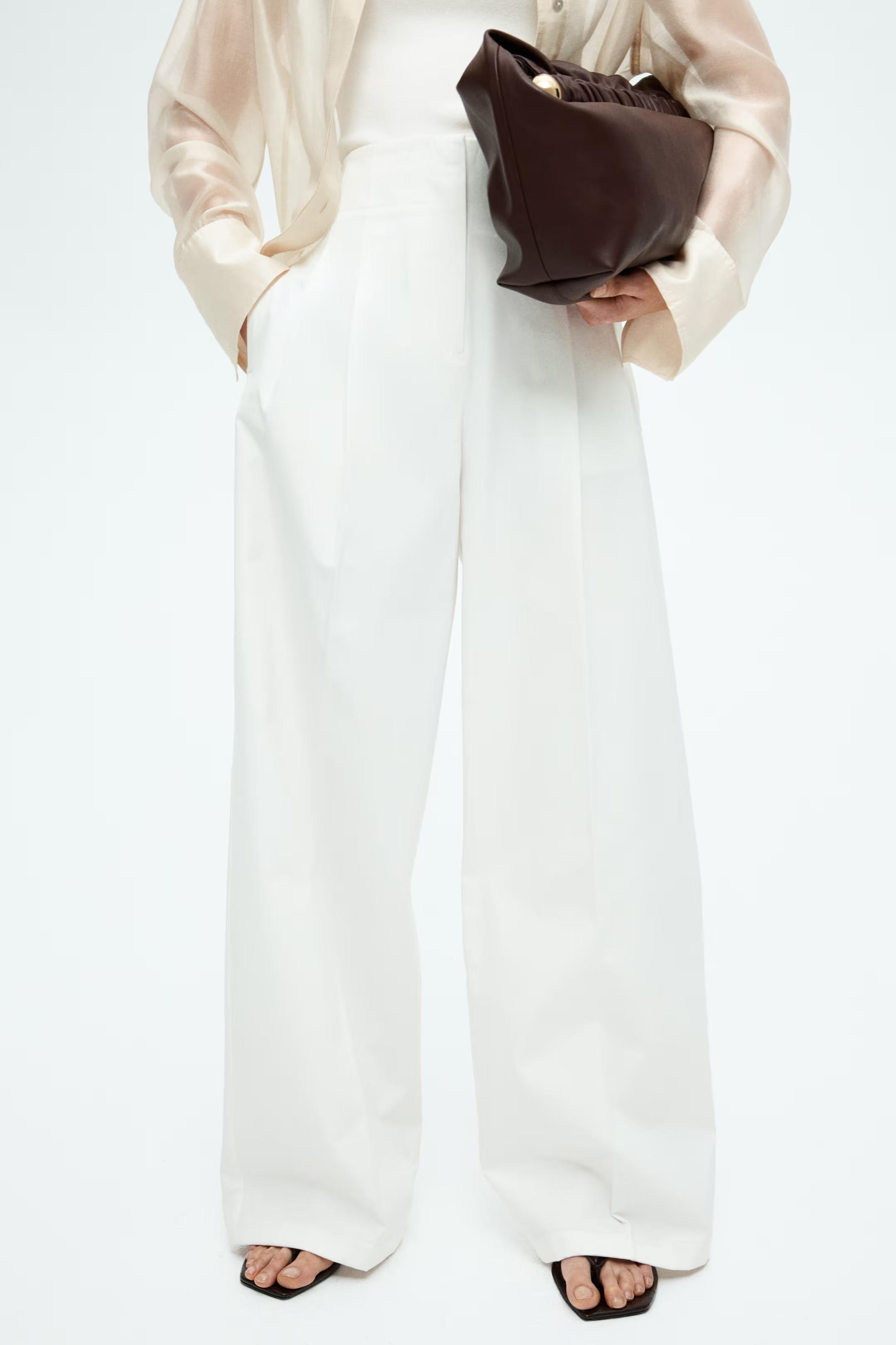Pleat-front cotton trousers | H&M (UK, MY, IN, SG, PH, TW, HK)