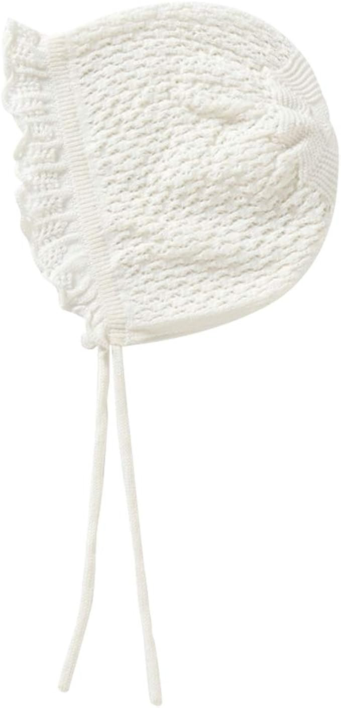 Vivobiniya Toddler Girl Lovely Flounce Knit Hats Baby Bonnets Newborn Baby Hats 0-8y | Amazon (US)