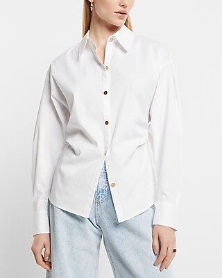 Cinched Waist Button Up Shirt | Express