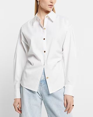 Cinched Waist Button Up Shirt | Express (Pmt Risk)