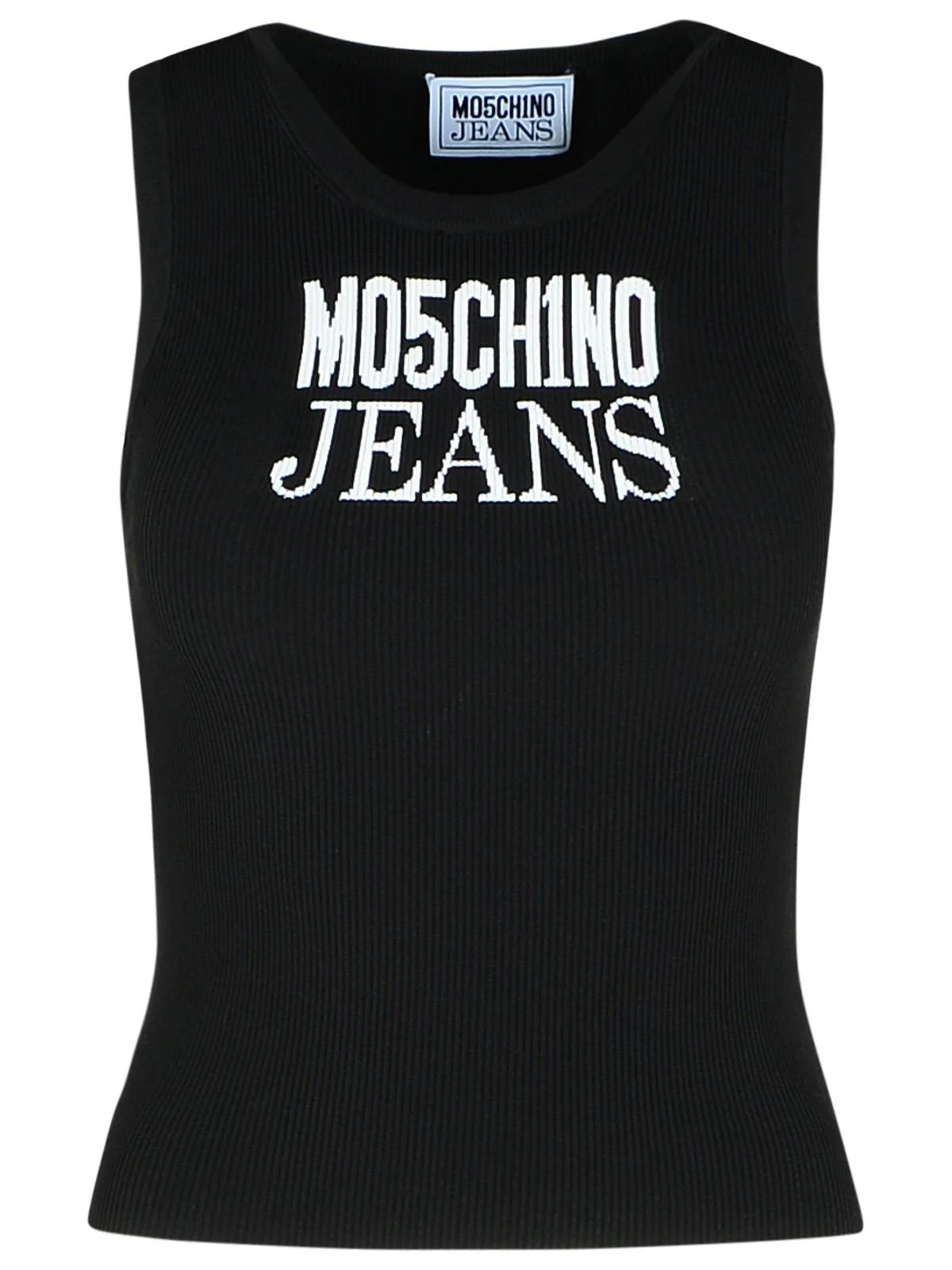 Moschino Jeans Logo Printed Knitted Tank Top | Cettire Global