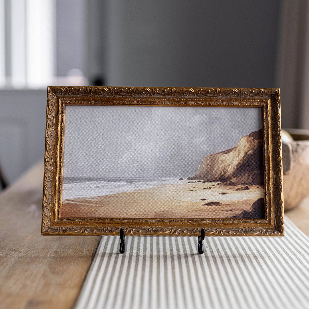 Oceanside Cliff | French Brass Inspired Gold Mould Framed Art | luxe bCO