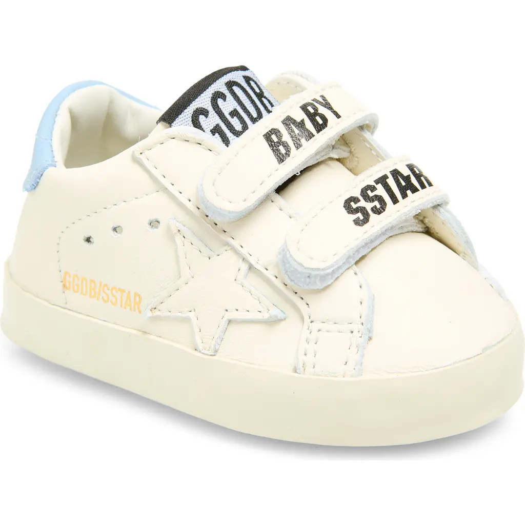 Golden Goose Baby School Sneaker in White/Power Blue at Nordstrom, Size 1Us | Nordstrom