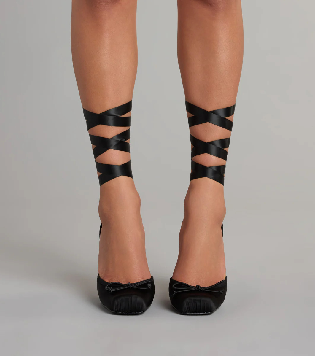 Tie It Up Satin Ballet Heels | Windsor Stores