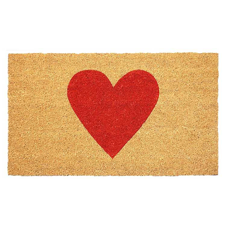 Red Heart Coir Doormat, 29x17 | Kirklands