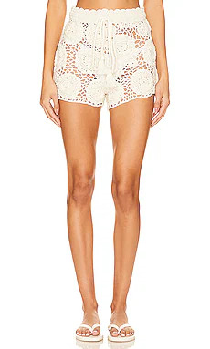 Tularosa Zephyr Floral Crochet Shorts in White from Revolve.com | Revolve Clothing (Global)