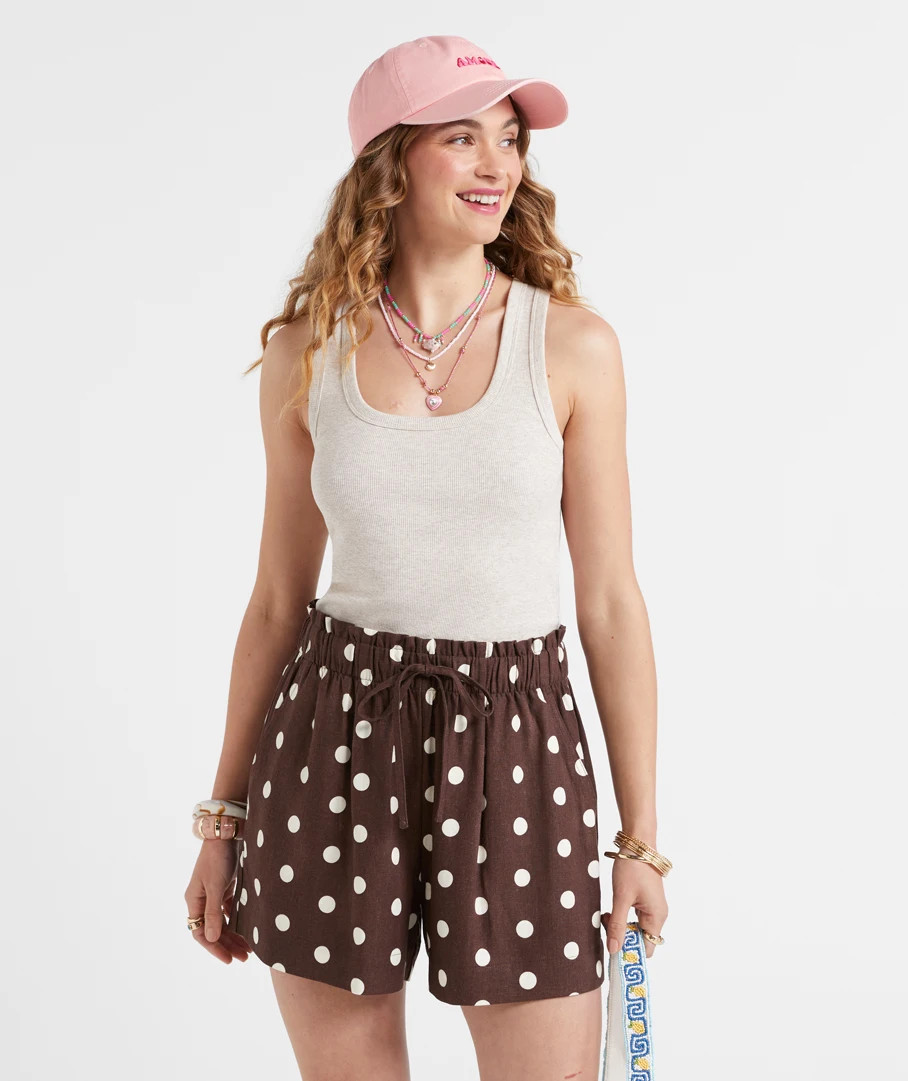 MABEL LINEN BLEND PRINTED SHORT | Sportsgirl