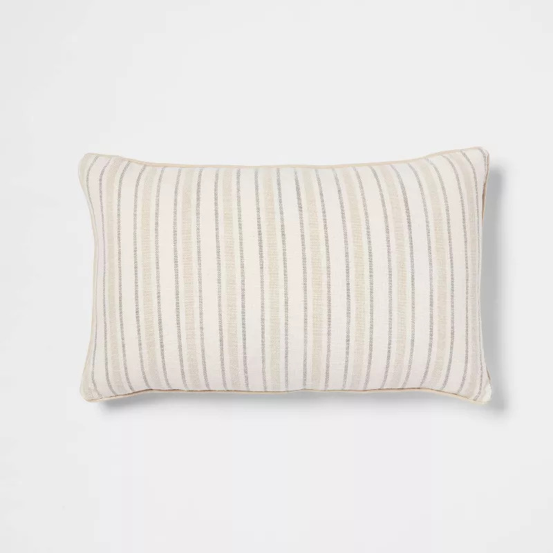 Woven Striped with Plaid Reverse Throw Pillow - Threshold™ | Target