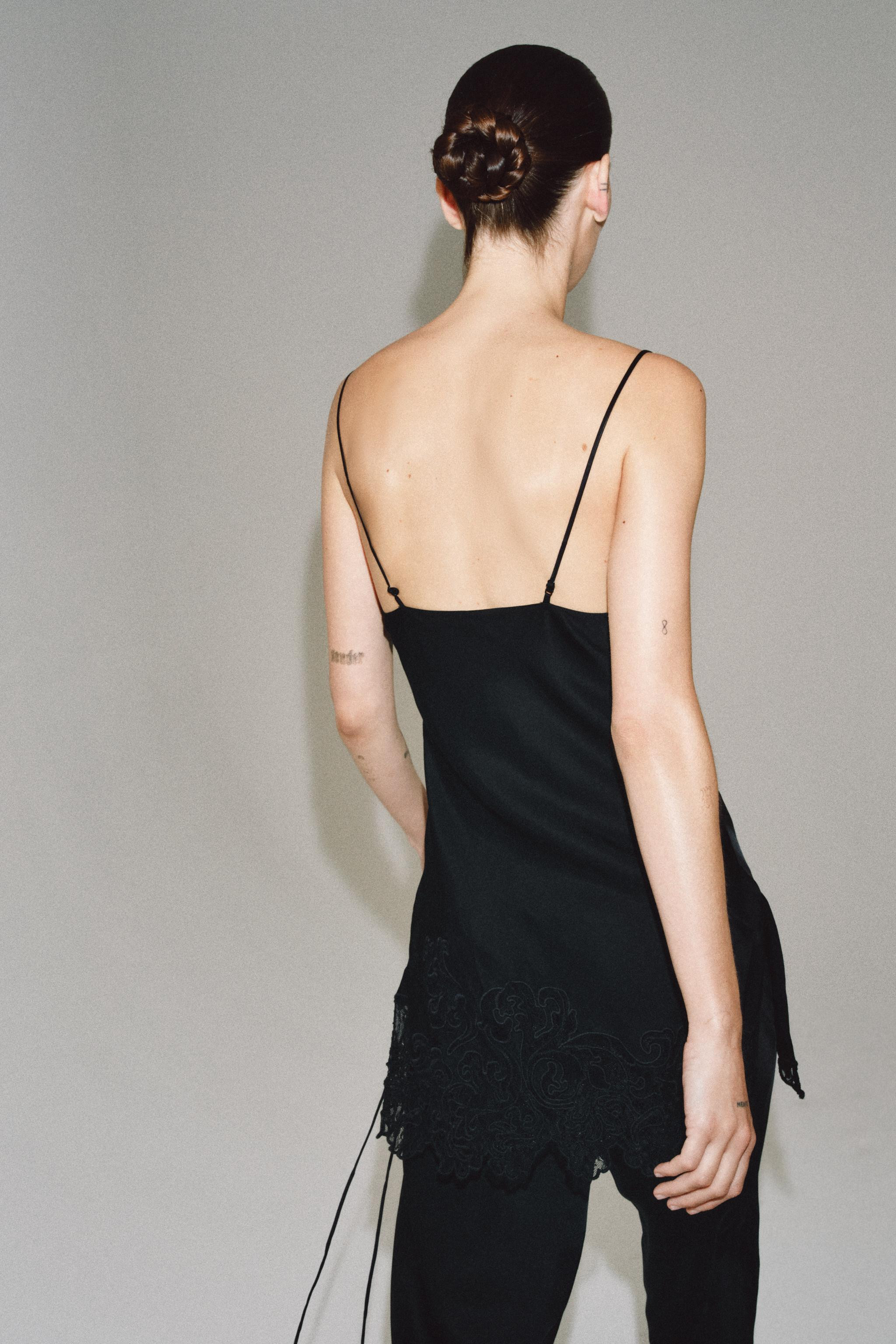 ZW COLLECTION SATIN EMBROIDERED TOP | Zara UK