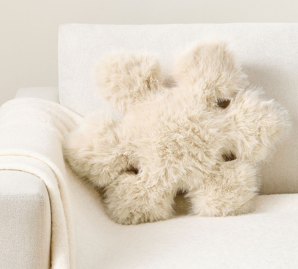 Sparkle Snowflake Shaped Pillow, Ivory, 18 x 18 | Pottery Barn (US)