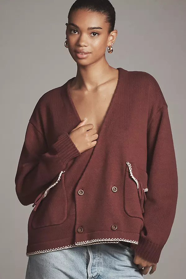FOUND Double-Breasted Cardigan Sweater | Anthropologie (US)