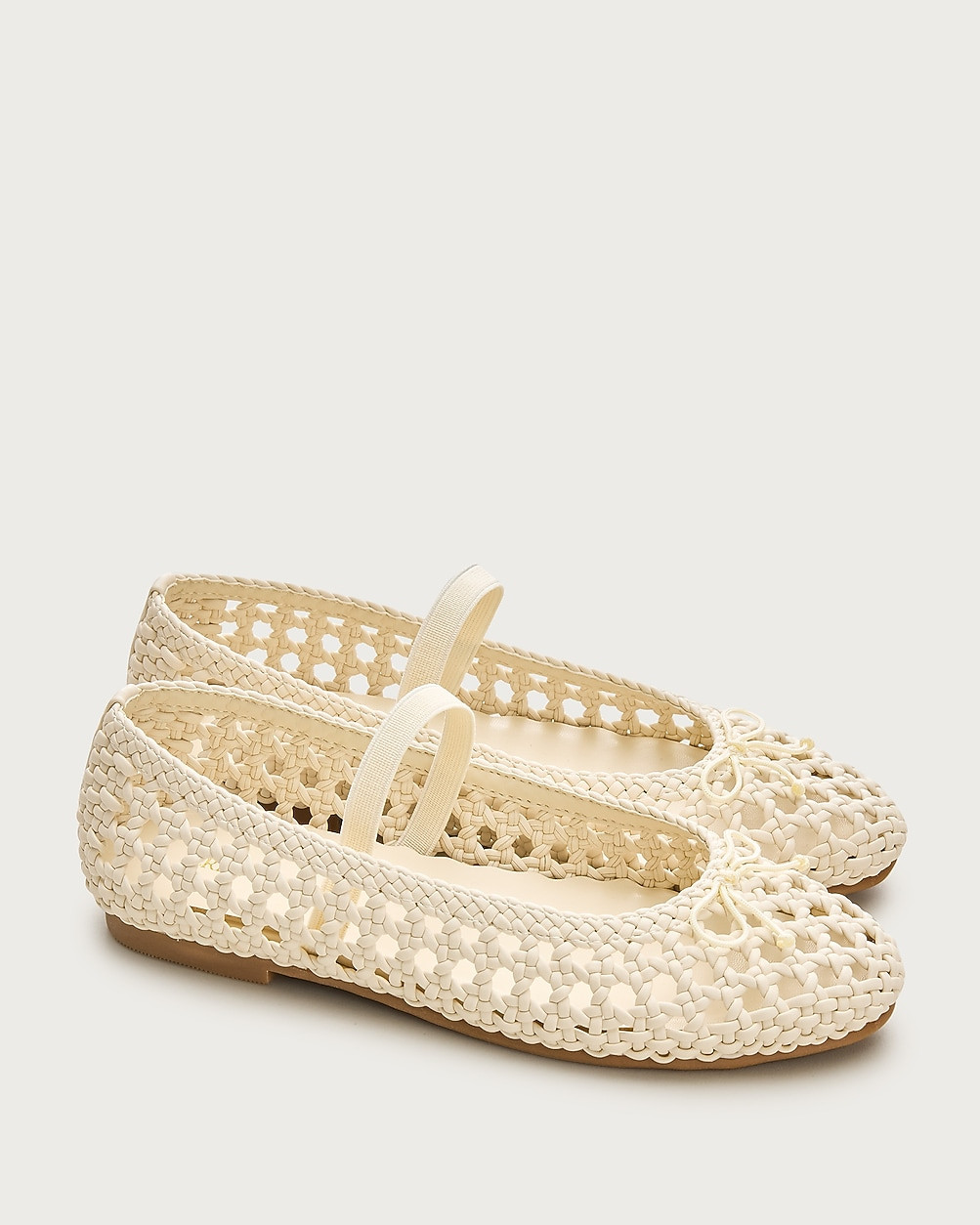 Girls' basketweave ballet flats in metallic | J. Crew US