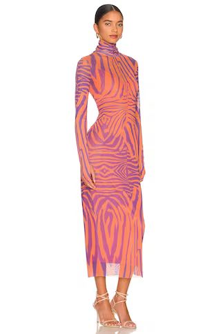 AFRM Shailene Dress in Orange Zebra from Revolve.com | Revolve Clothing (Global)