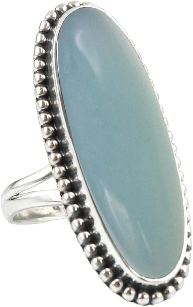Purple Copper Turquoise Gemstone Ring 925 Sterling Silver Handmade Long Oval Designer Ring For Wo... | Amazon (US)