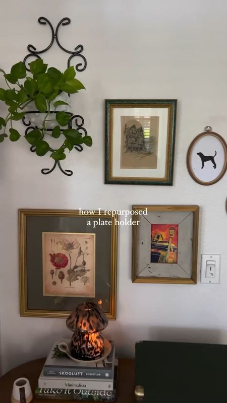 How to repurpose a plate holder from the thrift store!

This gallery wall is 99% thrifted/antique sourced! Linking what I can 🪴
