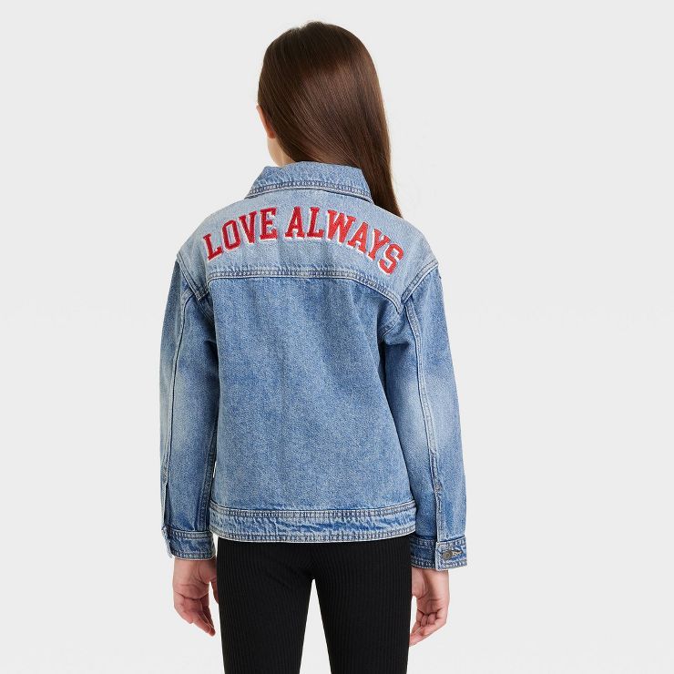 Girls' 'Love Always' Denim Jacket - Cat & Jack™ Medium Wash | Target
