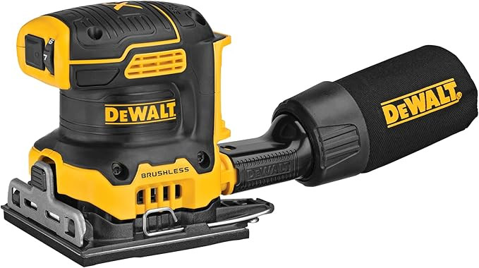 DEWALT 20V MAX* XR Palm Sander, Sheet, Variable Speed, 1/4-Inch, Tool Only (DCW200B) | Amazon (US)